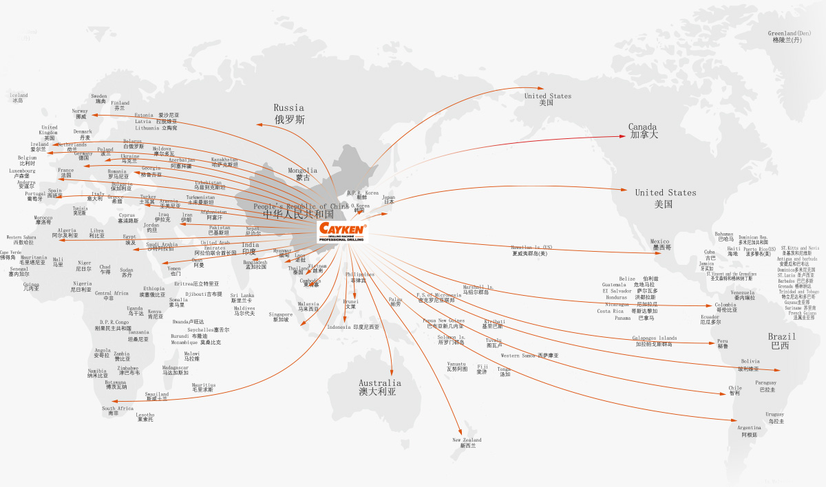 鉆孔機行業全球銷售領先，已經銷往全球100多個國家與地區